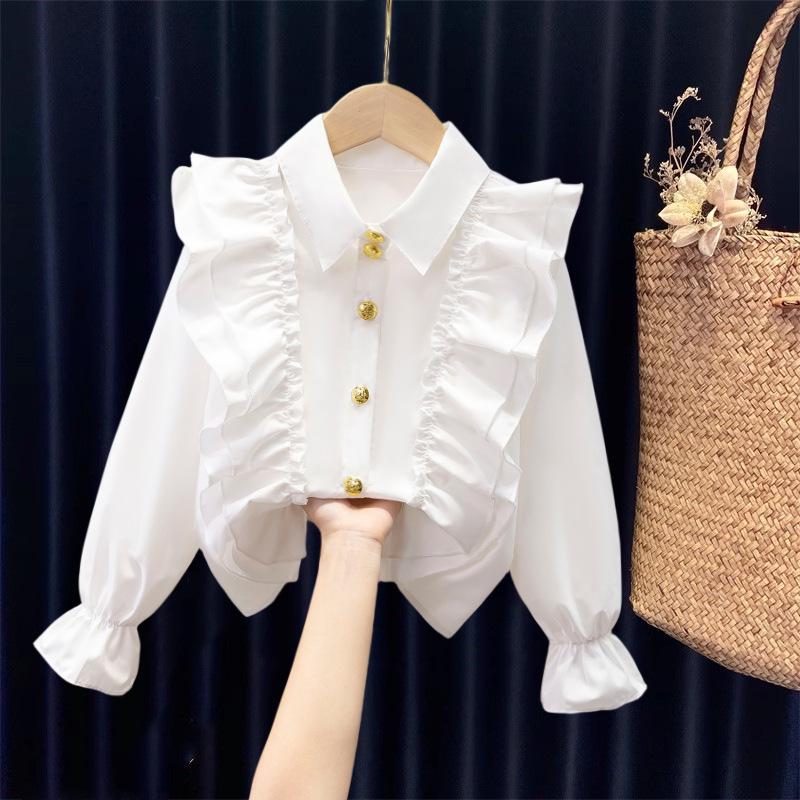 

Белая рубашка в корейском стиле с воротником Питер Пэн - Сладкий дизайн во французском стиле для женщин, девушек и школьной формы 170 cm