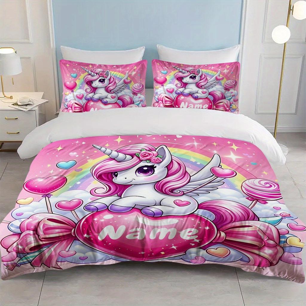Customization unicorn Duvet Cover Set Bedding Universal, Cute Printed Cartoon Quilt Cover Comforter Sets Home