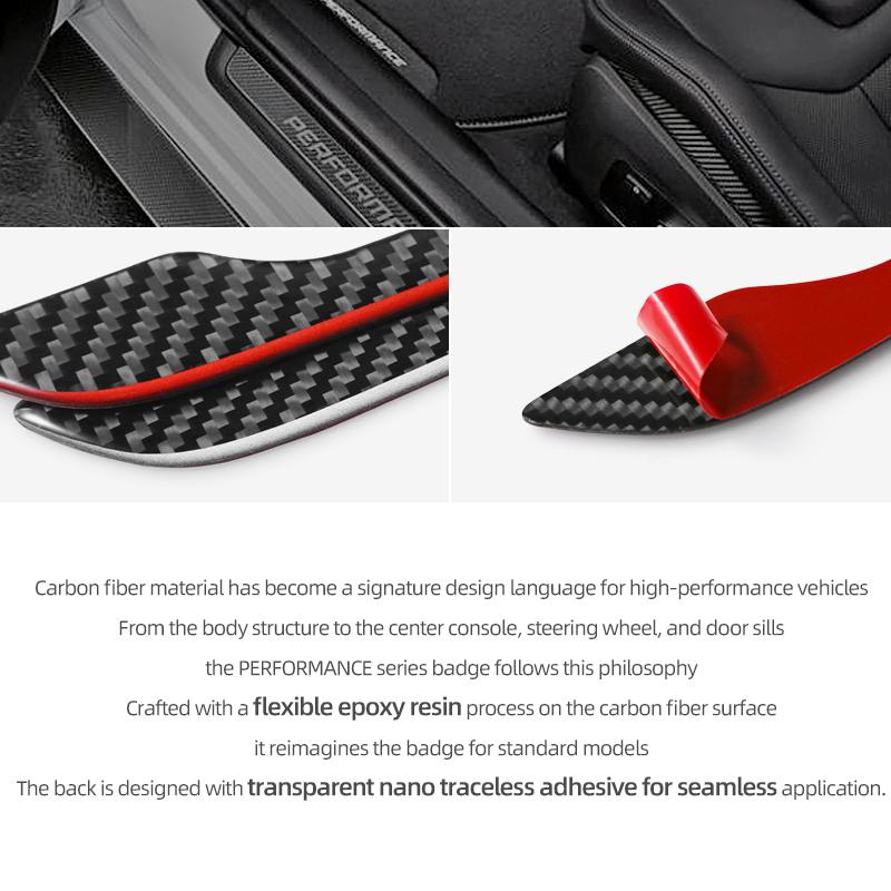 For Tesla Model Y 2019- Model 3 Highland 2025 Carbon Fiber Car Styling Door Handle Trim Protector Sticker Decoration Accessories