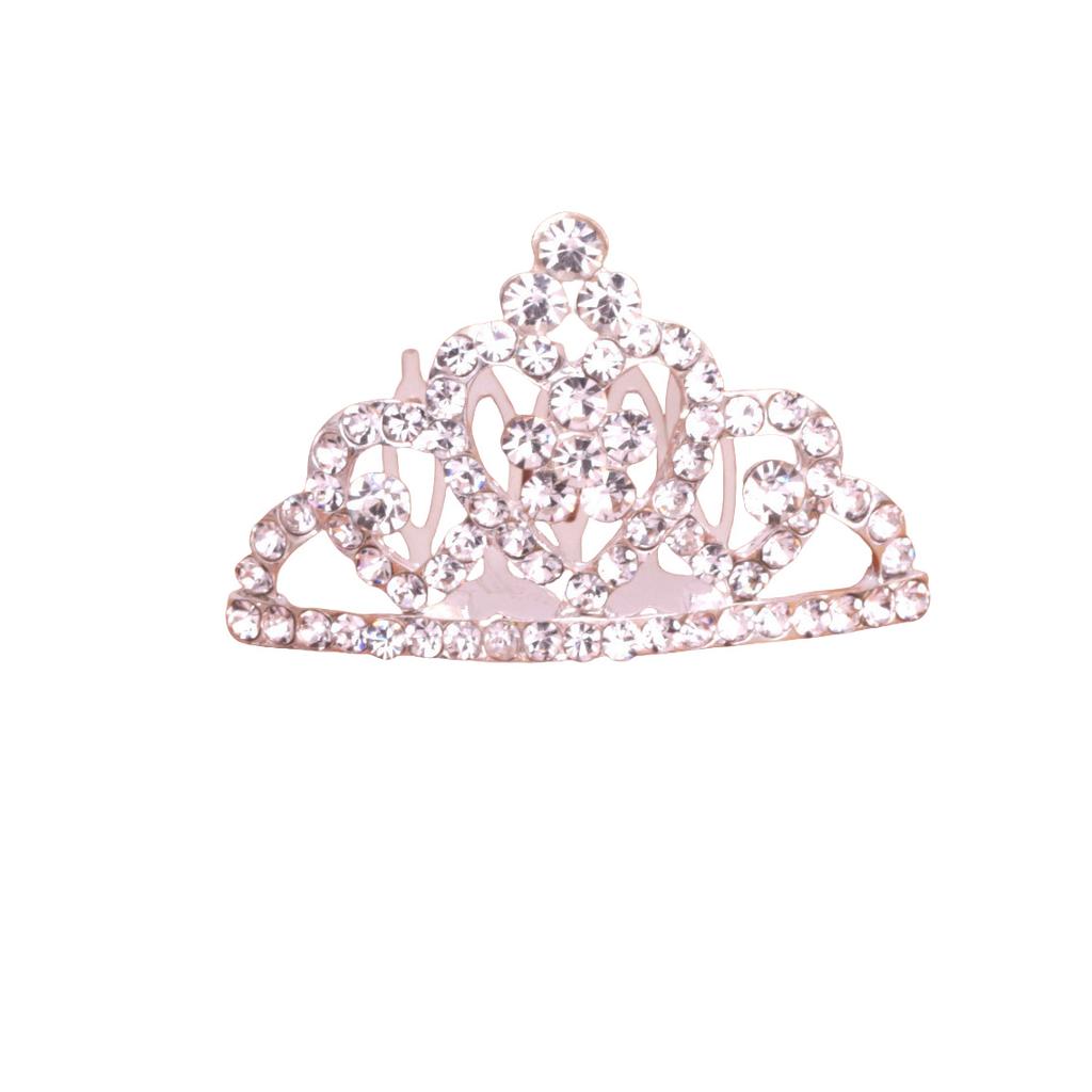 Korean Version Medium Rhinestone Children's Crown Girls Holiday Dance Performance Princess Birthday Crown Comb