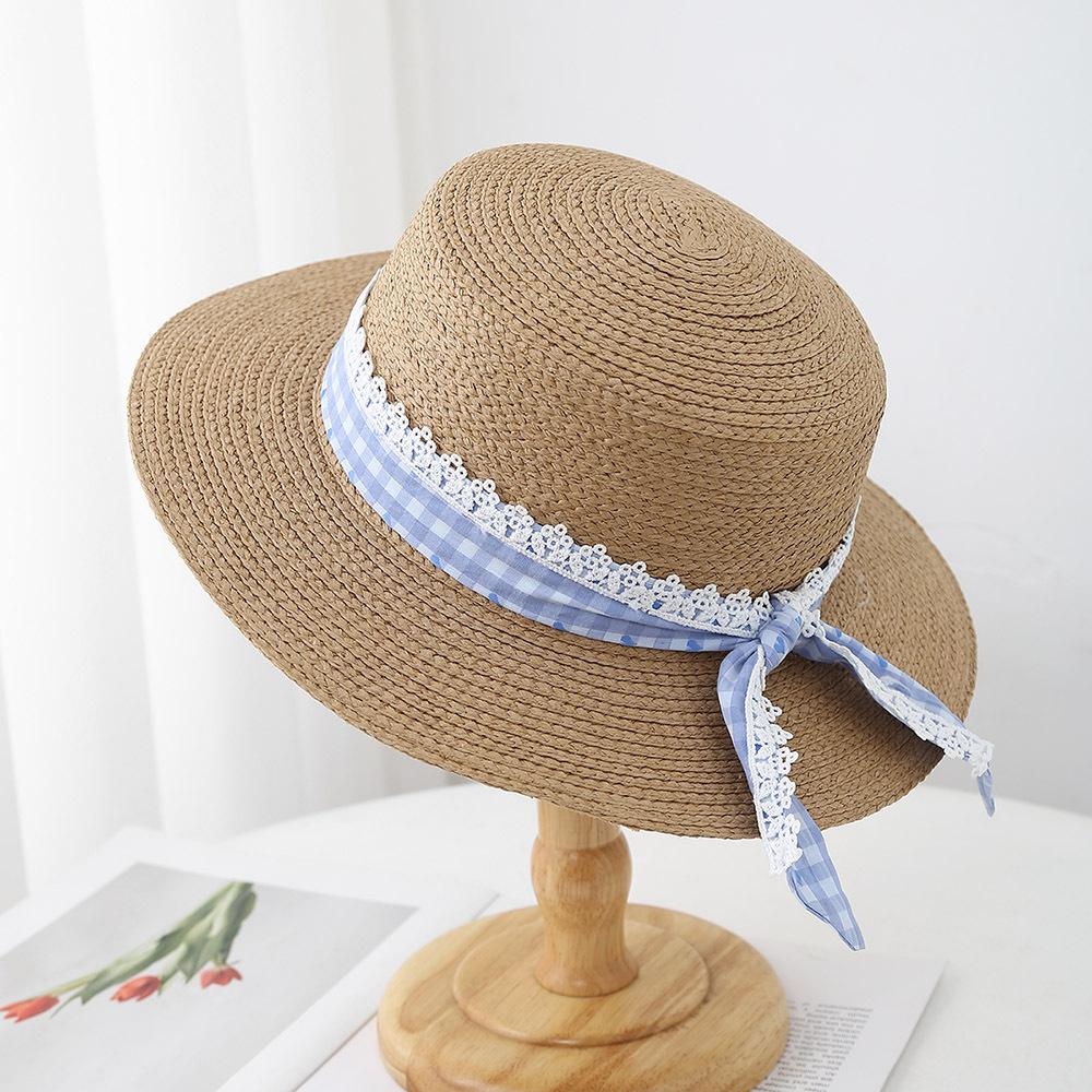 Summer Sun Hat Women Flat Top Sunscreen Bucket Hat Lady Bow Travel Holiday Beach Accessories New Outdoor Casual Sunhat