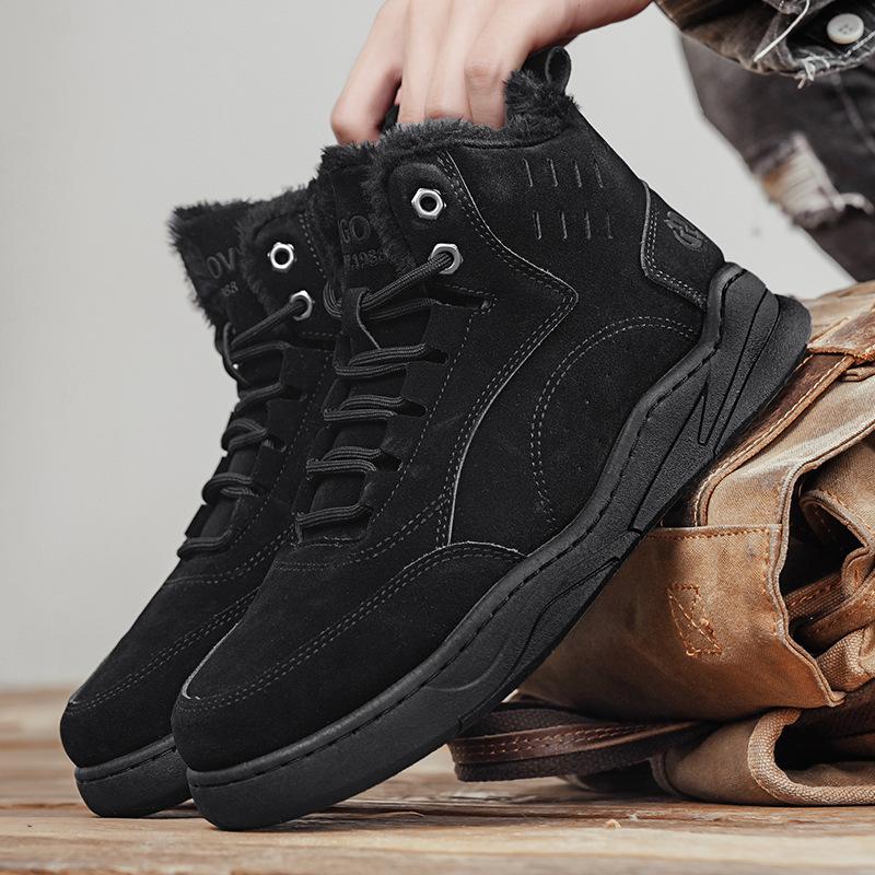Мужские зимние теплые ботинки с мехом Мужские замшевые кожаные ботинки Снежные ботинки Hombres Botas 38 2640₽