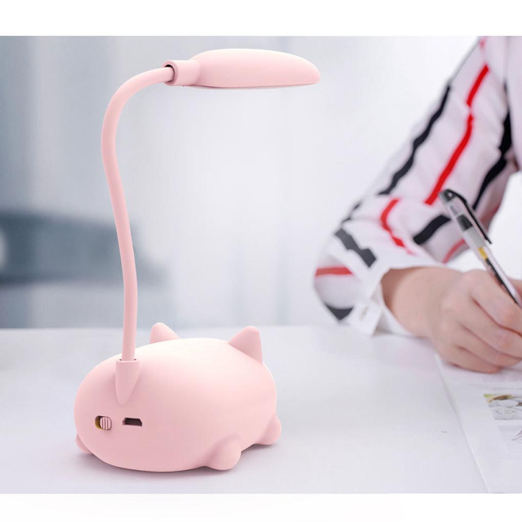 ABS Moderne LED-Tischleuchte mit USB-Ladeanschluss und Augenschutz Kleine Schreibtischlampe Kinder-Schreibtischlampe Niedliche Schreibtischlampe