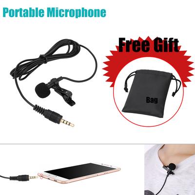 Clip-on Lapel Lavalier Hands-free 3.5mm Jack Condenser Wired Mic for iPhone