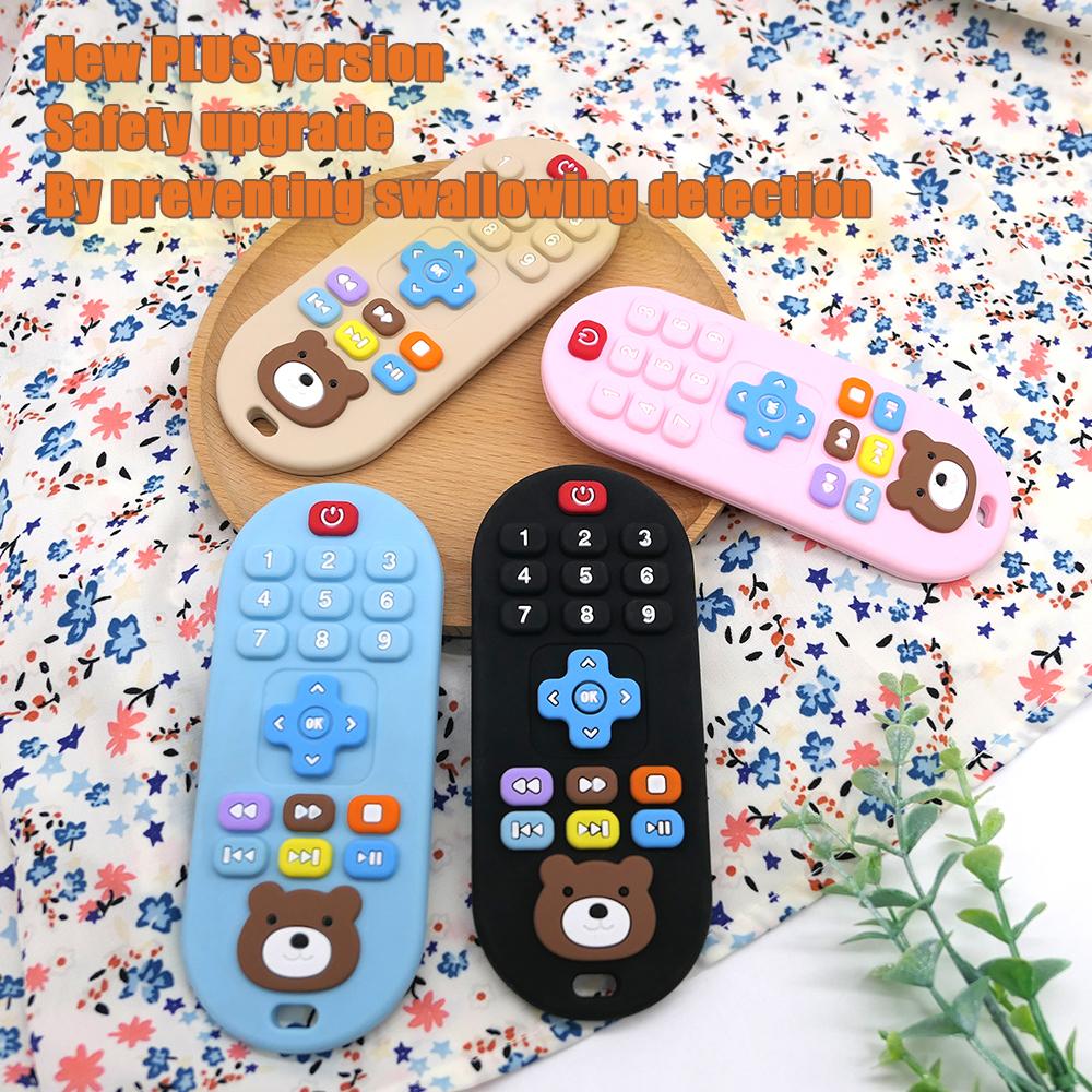 Painel de Controle Remoto Infantil Mordedores Silicone Simulação Anti-Alimentação Painel de Controle Remoto Mordedores Brinquedos Calmantes de Grau Alimentício