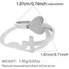 Stainless Steel Metal Love Heart Open Rings For Women minimalist Gold Color Adjustable Finger Rings Zircon Valentine's Day Gift
