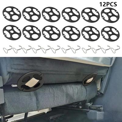 24 pezzi di ganci in metallo per coprisedili auto color prugna, 12 pezzi di ganci in plastica per coprisedili auto e 12 pezzi di ganci in metallo con clip di bloccaggio per seggiolino auto