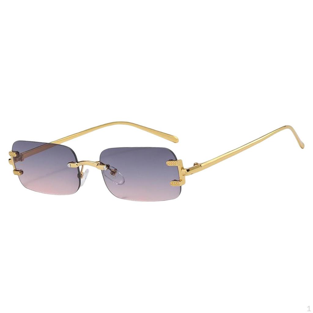 Fashion Rimless Sunglasses Decorative Transparent Eyeglasses Hip Hop Retro Style Tinted Photo Props