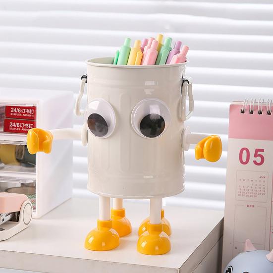 Pen Holder Stand for 20 Pens Cartoon Big Eyes Design Large Caliber Round Workmanship Pen Caddy Pen Storage Rack