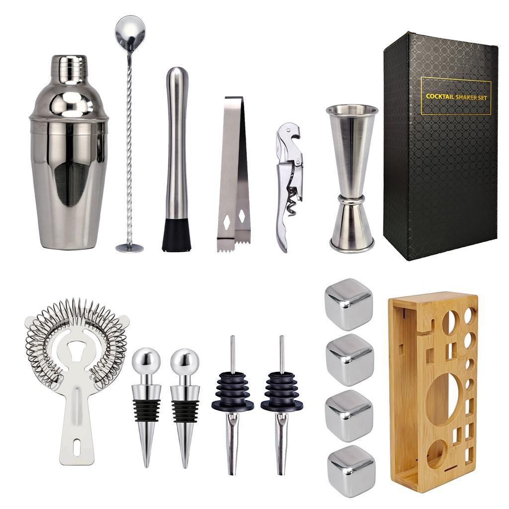 Barkeeper-Set, Einsteiger-Schneebecher, Komplettset für den Haushalt, Handgekurbelter Edelstahl-Kannenbereiter, Professionelle Cocktail-Barkeeper-Ausrüstung