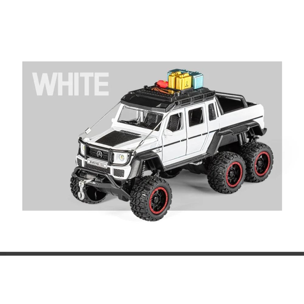 Travel Version 1/24 Benz G63 6*6 Tyre Alloy Pickup Car Model Diecasts Metal Off-Road Vehicles Car Model Sound Light Kids Toy Gift