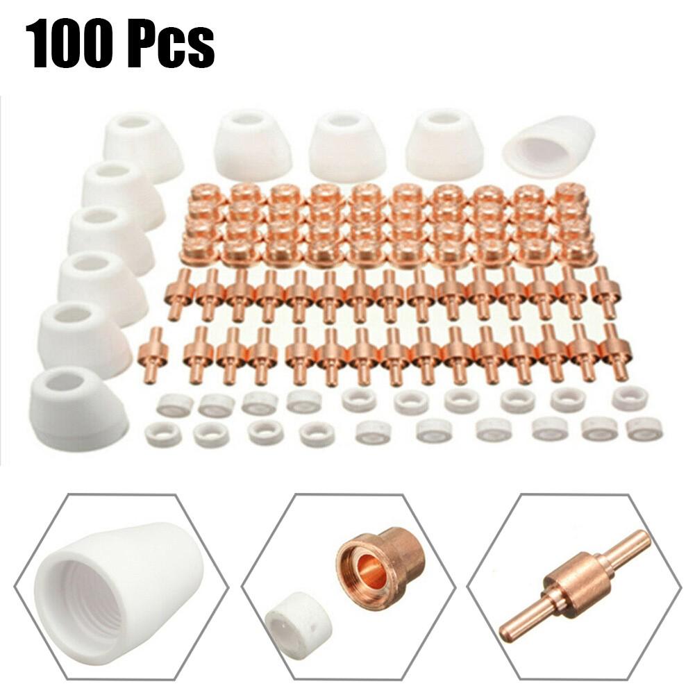 100PCS PT31 LG40 Plasma Electrodes Tips Nozzle Consumables Fit CUT40 For CUT50 CT312
