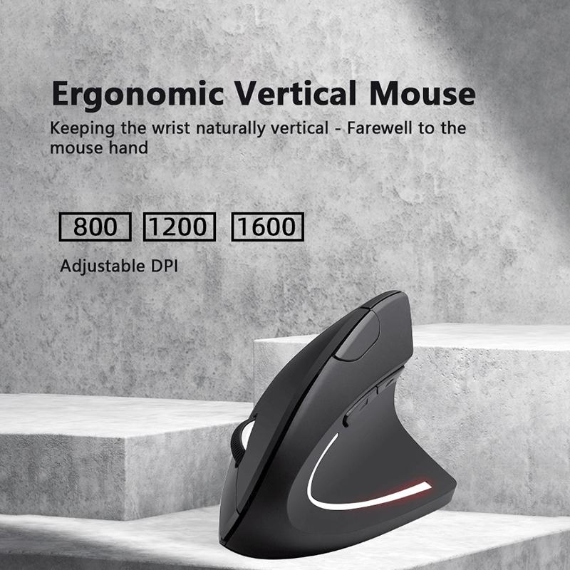 Vertical Mouse Ergonomic 2.4Ghz Wireless Optical Mice 3 Adjustable 6 Buttons For Laptop Pc Computer Desktop