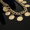 Women Vintage Style Coin Pendant Fringed Waist Chain Sexy Queen Embossed Body Chain