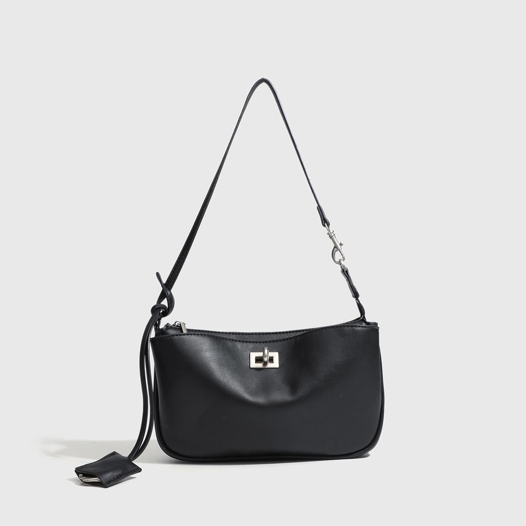 Autumn and Winter Head Layer European and American Armpit Bag Women's Lock Square Bag High End Light Luxury Handbag Single Shoulder Crossbody Bag