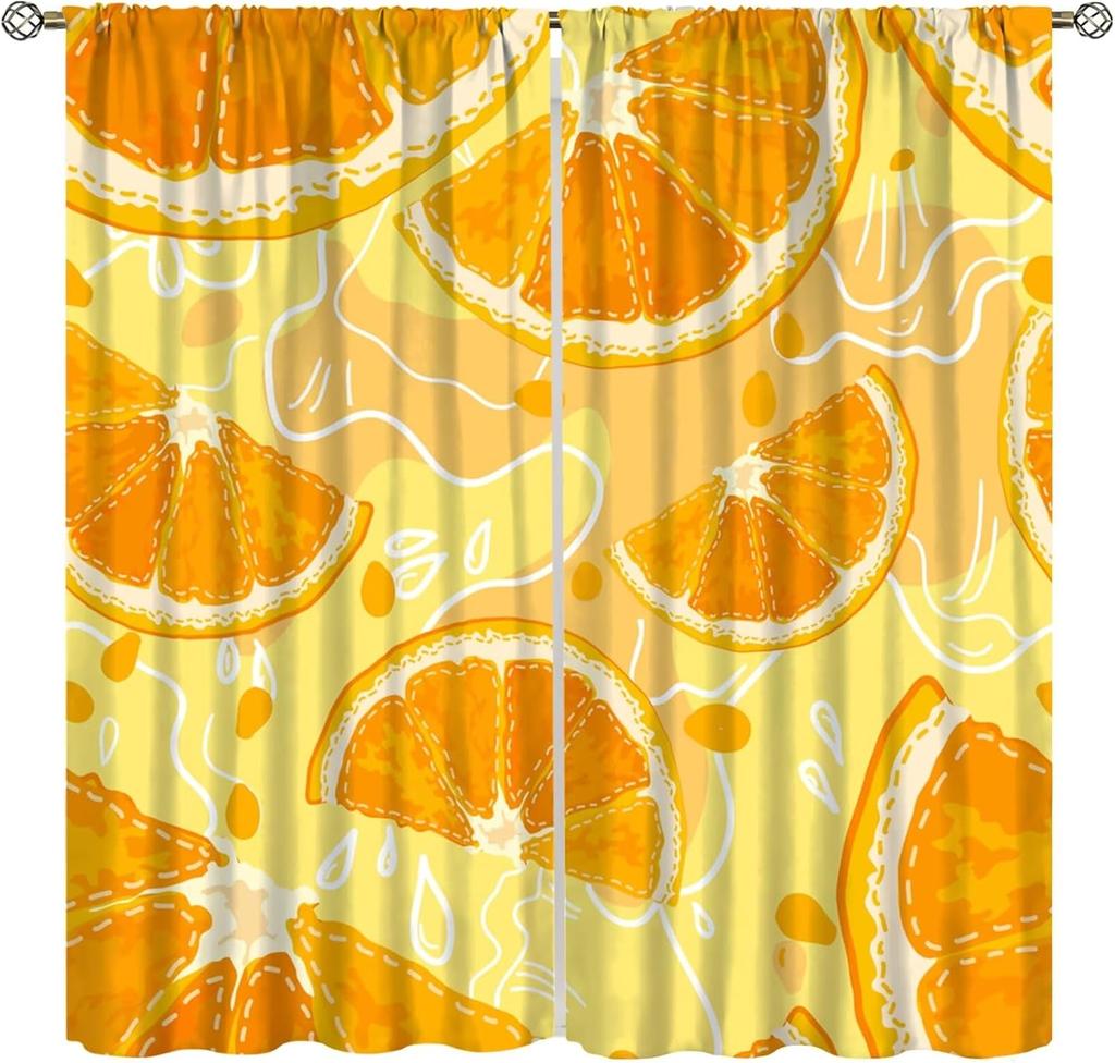 Erdbeer Frucht Blume Niedliche Vorhänge Groovy Funky Trendige Blumenbedruckte Stangentasche Fensterbehänge für Mädchen Schlafzimmer Wohnzimmer