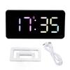 LED Mirror Clock Automatic Photosensitive USB Charging LED Digital Alarm Clock with Dual Alarms for Home Bedroom Office