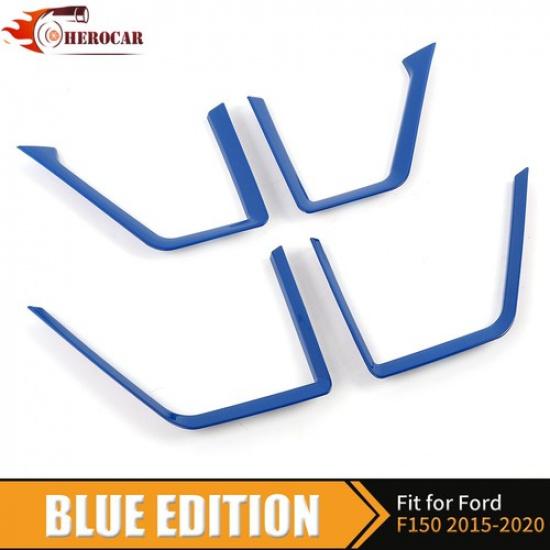4x Blue Inner Door Speaker Strip Cover Trim For Ford F-150 2015- Accessories