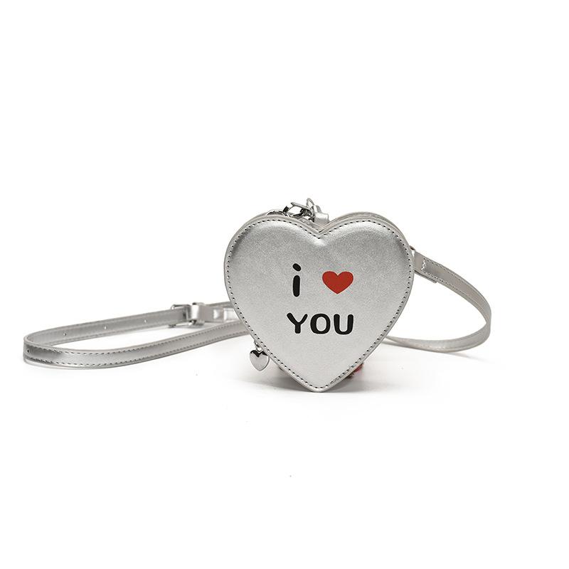 

Mini love small bag 2025 new Mori sweet girl foreign style versatile shoulder bag crossbody lipstick bag tide срібний