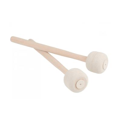 A-Chicot Bass Drum Mallets, Wooden Handle with Felt, Set of 2, Bass Drum, Percussion Instrument