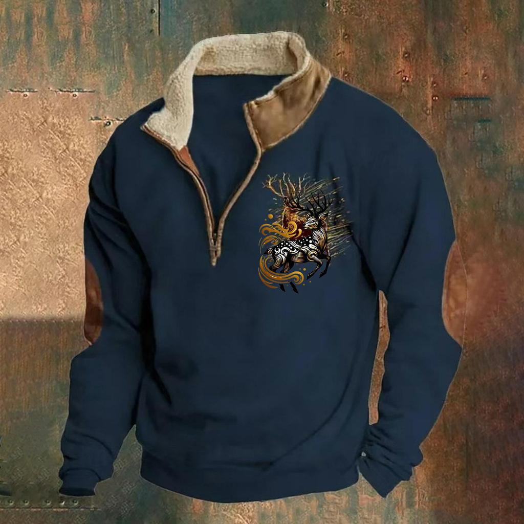 Mens Outdoor Casual Long Sleeved Hoodless Loose Fit Leisure Plus Size Casual Lightweight Tops Fashion Thermal Hoodless