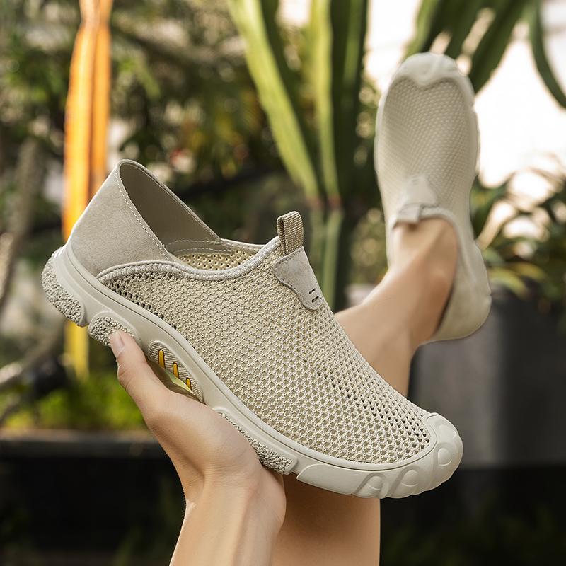 Fashion Slip On Casual Shoes for Men Comfortable Walking Shoes Mens Breathable Loafers Thin Bottom Mesh Lightweight Driving Moccasins
