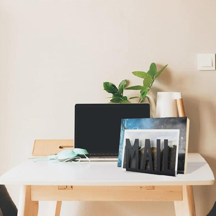 Portable Sturdy Iron Mail Holder for Desk Organization with Thick Sections and Modern Elegant Look Home Organization