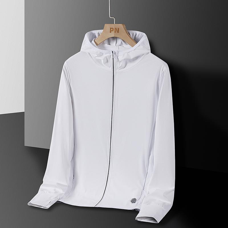 Men's & Women's Summer Running Jacket - Lightweight Sun Protective Coat, Hooded Sports Windbreaker, Breathable Quick-Dry Fitn