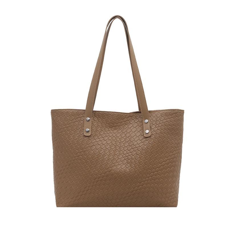 Summer New Fashion Simple Solid Color Versatile Casual Commuting Large Capacity Portable Shoulder Armpit Tote Bag