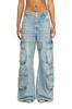 Diesel Women's Relaxed D-Sire-Cargo-D Denim Pants, Size L.30, A133170DBCX, 27-inch, Light Indigo Blue, 01