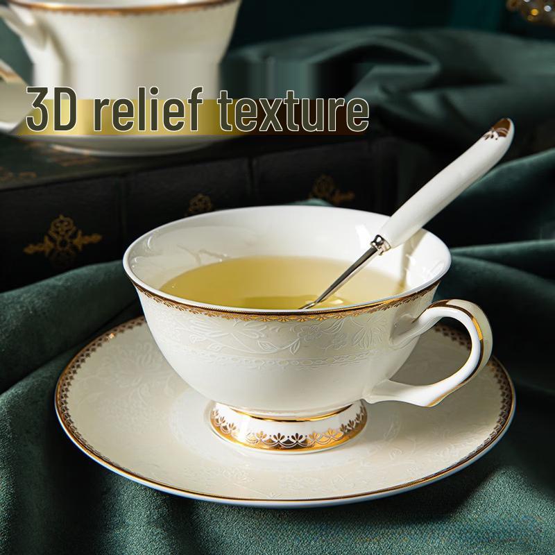 TLXT Retro Ceramic Hand-Pour Coffee Cup & Saucer
