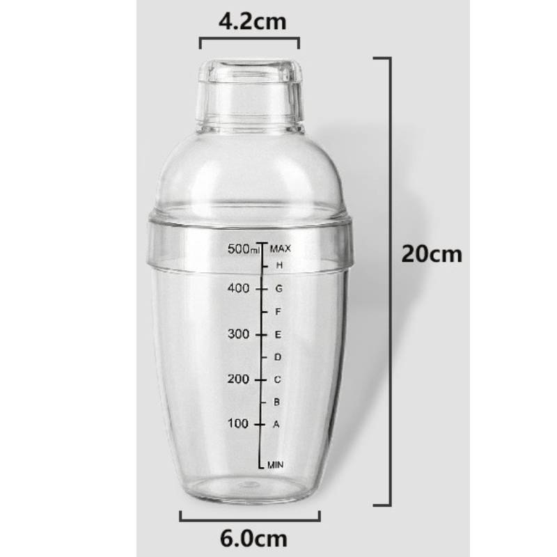 700ml Stainless Steel Cocktail Shaker With Clear Measurement Lines For Party Use 500ml