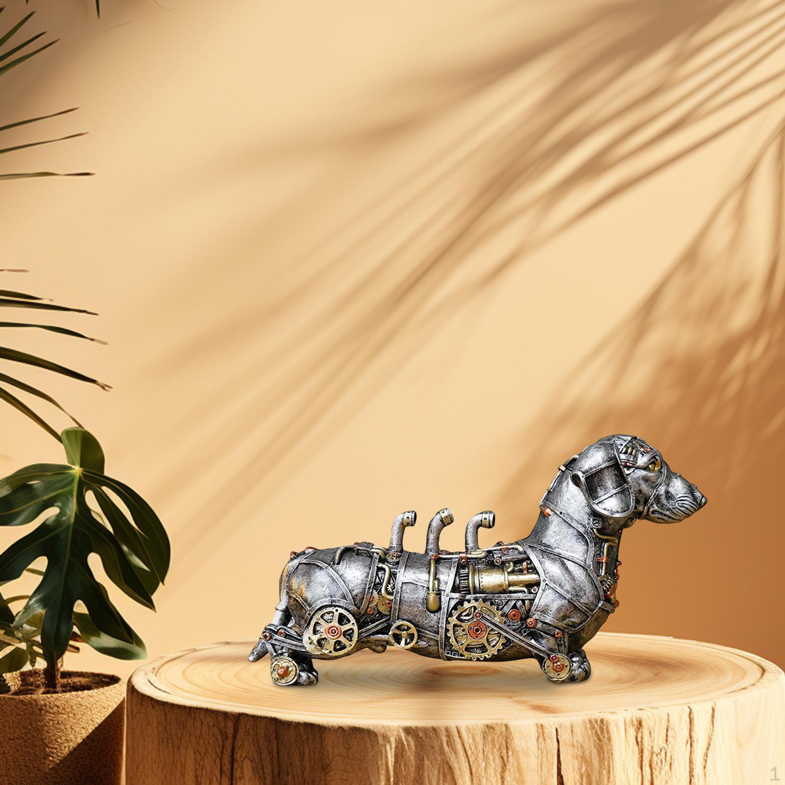 

Механическая статуэтка панка, коллекционные украшения для животных, современная смоляная поделка в стиле стимпанк для входа Flying Dragon