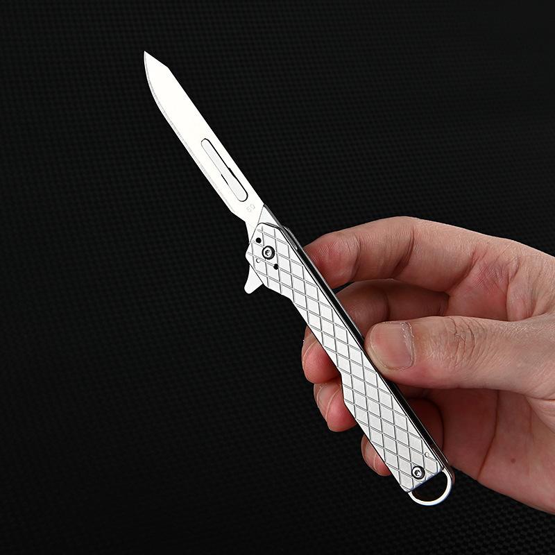 Titanium Alloy Multifunctional Art Knife, Paper Cutting, Portable Disassembly, Express Delivery, Folding Knife, Fruit Keychain