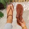 Fashion Summer Women Sandals Casual Roman Low Heel Sandals 2025 Fashion Pointed Toe Flats Trend Women Designer Shoes Sandalias De Mujer