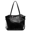 Trendy Street Style Women's Tote Bag Large Capacity Pu Material Available In Black Coffee Ivory