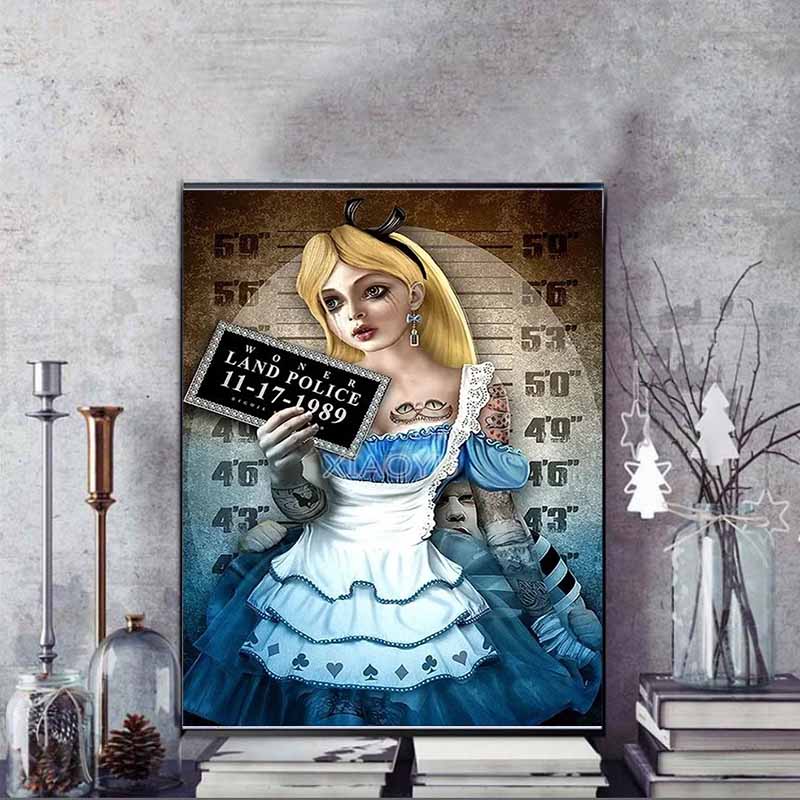 Disney Diamond Painting Dark Themed Alice In Prison Photo Art Wall Decoration Fulldiamond Cross Stitch DIY Gift Home Decoration