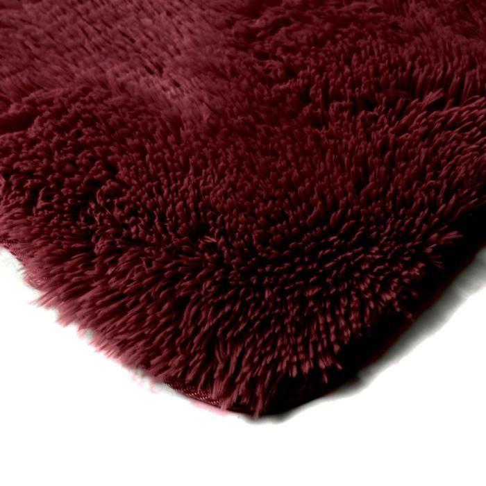 Extra Soft Burgundy Red Rug with a Thin and Flexible Base 160x230