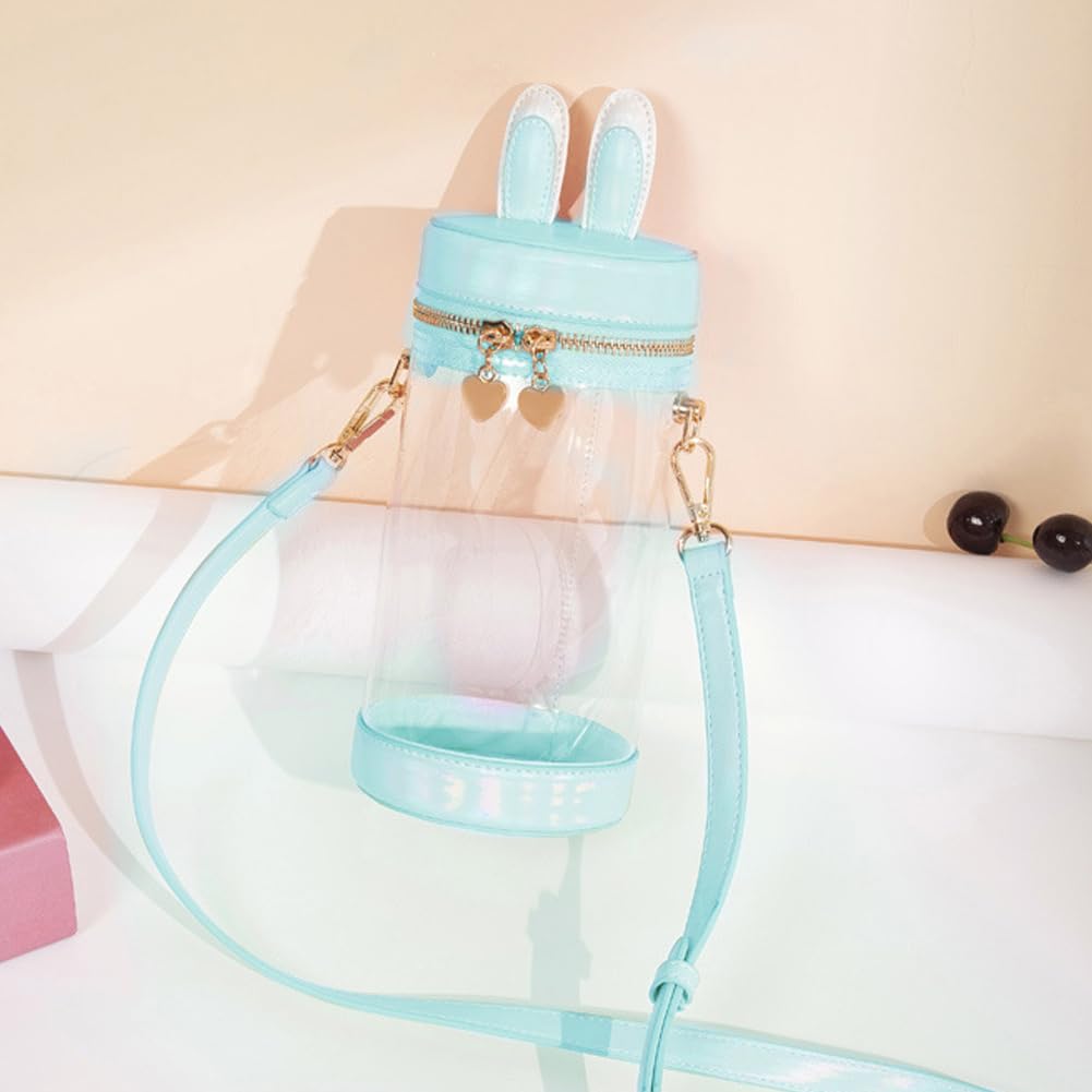 Ita Show Shoulder for for 20cm Stuffed Rabbit for Going Transparent Mini Cylindrical with Lid 20cm [YUYAKESHI] Bag, Bag, Bag, Events, Animals, Ears,
