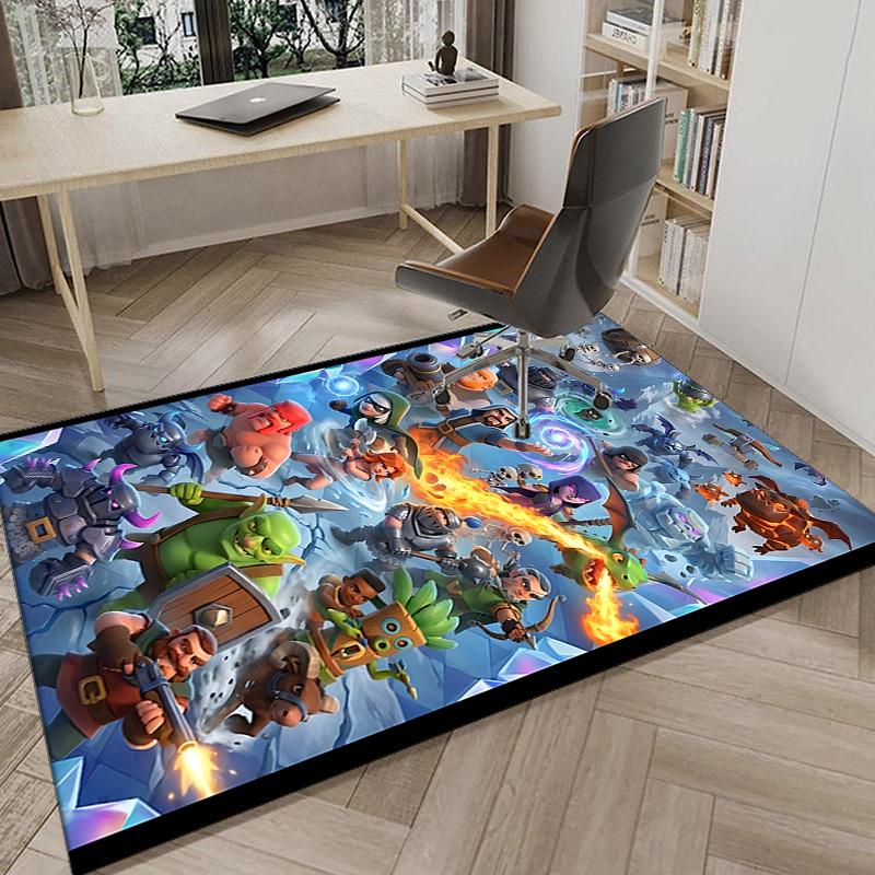 1PC Clash Royale Heroes Collage Rug Game Carpet, Floor Mat for Bedroom Living Room Entryway Rug, Home Decor Idea Gift for Christmas Birthday