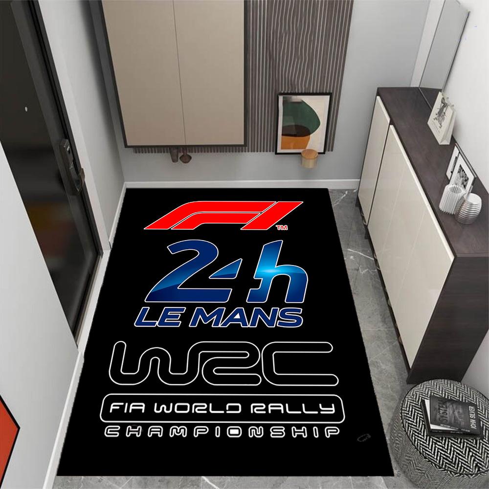 Tappeti Antiscivolo a Tema Icone di Velocità Formula 1 - Decorazioni per la Casa in Poliestere, Adatti per Camere da Letto, Soggiorni, Ingressi, Studi e Decorazioni