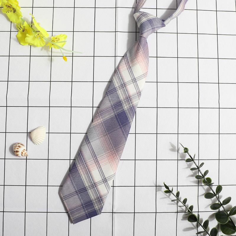 Jk Small Tie Female College Style Lazy Japanese Plaid Uniform Shirt Tie Student Ins Men'S And Women'S Short Styles Free Of Charge