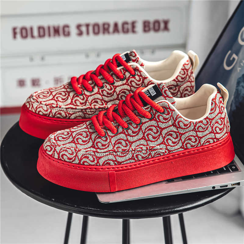 Fashion Plateforme Autumn Red Dress Boots Black Sneakers For Men Wedding Shoes Low Heel Sports 0 High-level Tenismasculine