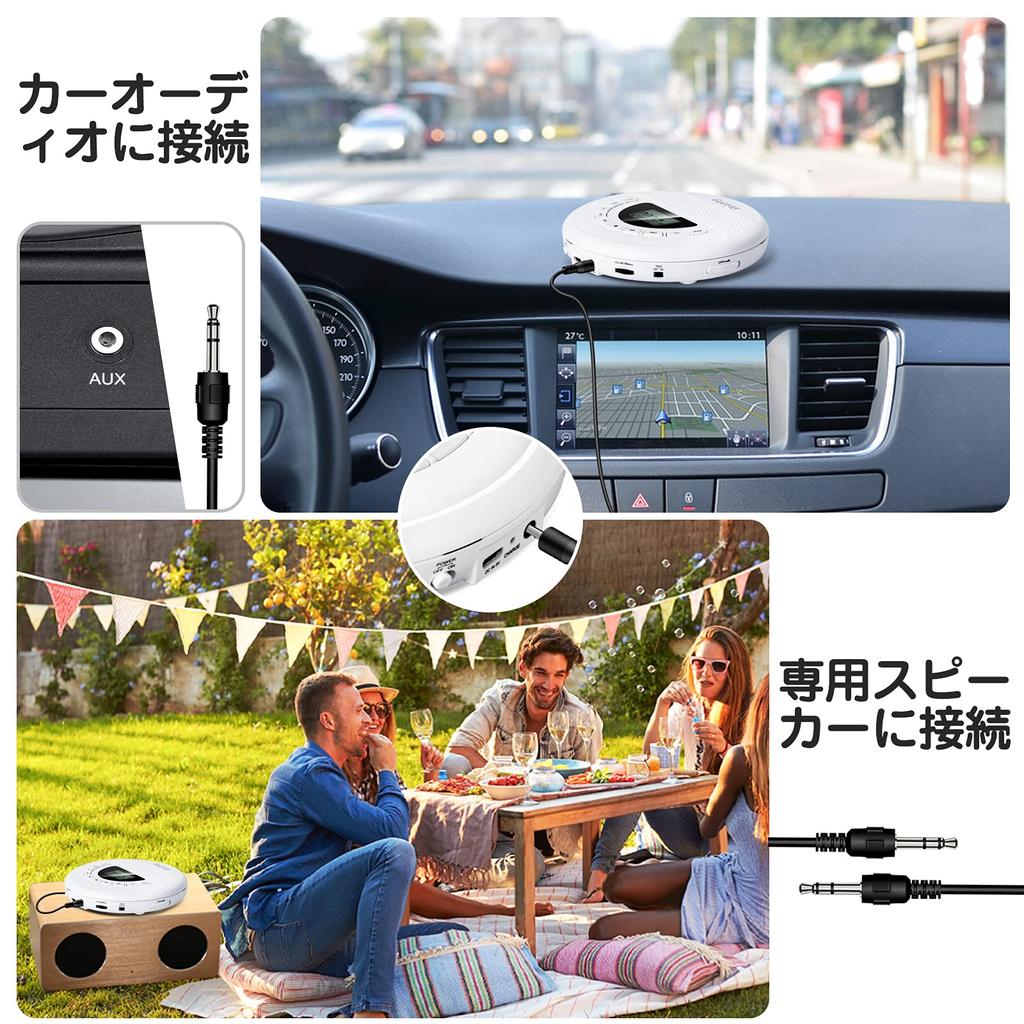 Gueray Portable CD Player with Built-in Speaker, 1400mAh Rechargeable Battery, Compact Size, TF Card Compatible, Adjustable Playback Speed, A-B