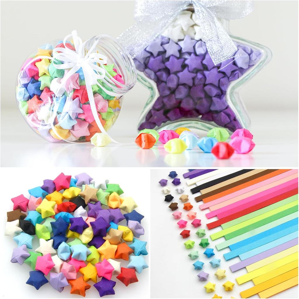 540pcs Double Side Origami Star Papers Lucky Star Decoration Paper for Lucky Stars Folding DIY Hand Art Crafts School Teaching