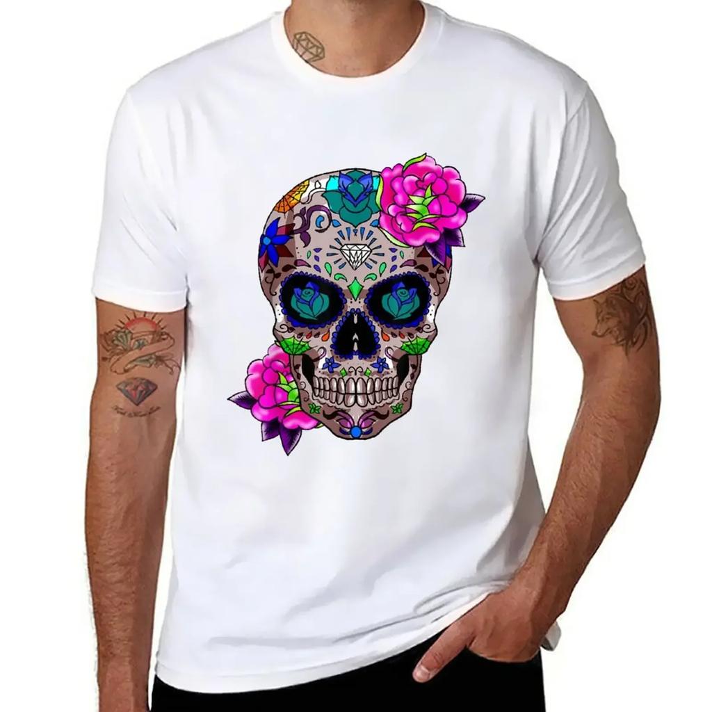 Sugar Skull Day Of The Dead Cool Bone Head Skulls Gift Idea T-Shirt customizeds quick-drying t shirts men