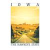Vintage Wall Art, Retro Landscape Canvas Painting, American State Landmark Scenery Poster Prints for Cafe Living Room Home Decor