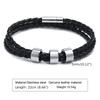 Custom 1-7 Names Multi Layer Leather Bracelet for Men,Stainless Steel Beads Handmade Braided Wristband,Gift for Father Dad
