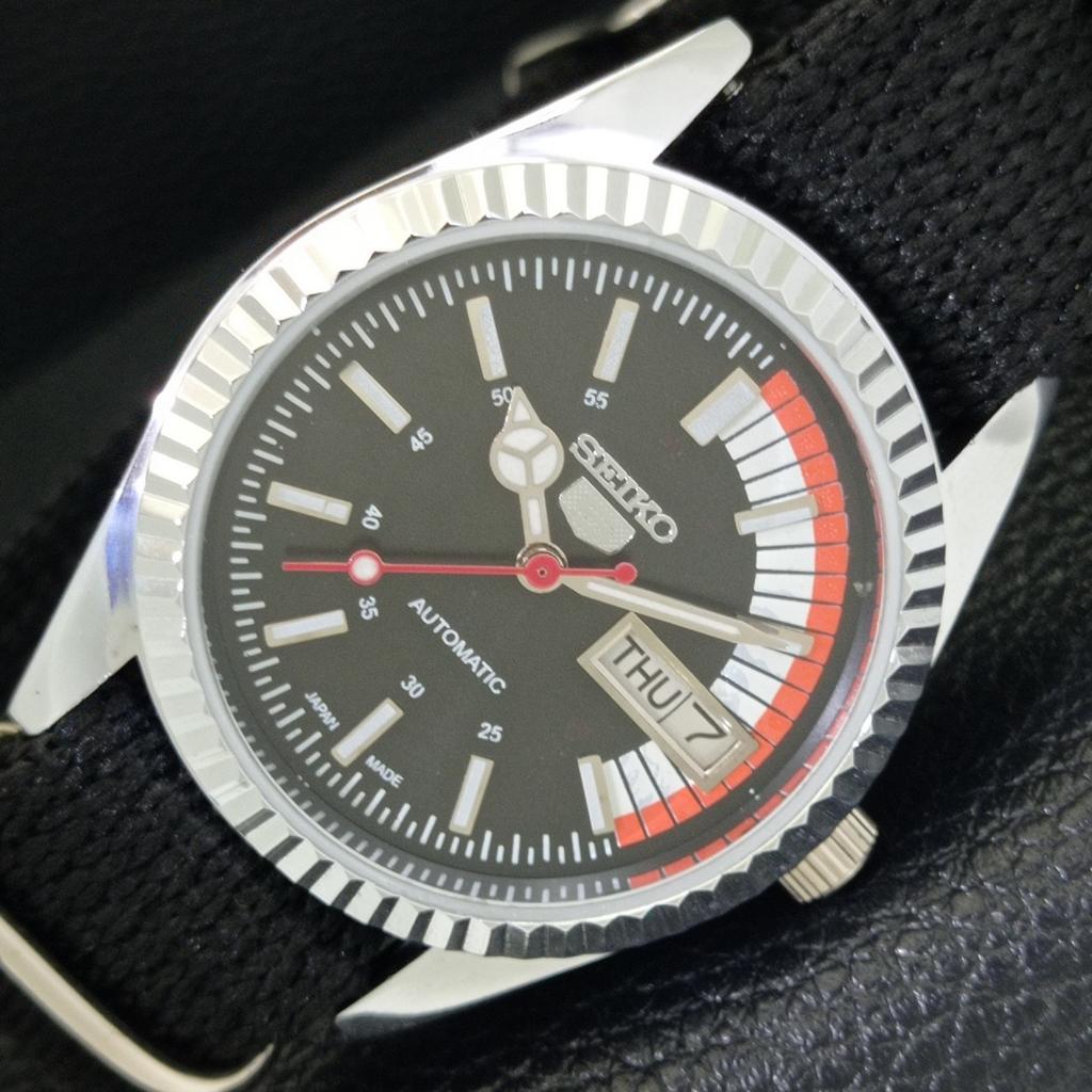 

SEIKO 5 AUTOMATIC VINTAGE REFURBISHED 6309A JAPAN MENS BLACK WATCH a440818-4 Sk-a440818