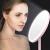 Rechargeable Round Makeup Mirror with L-ED Light Screen Switch Detachable Base Desk Makeup Mirror